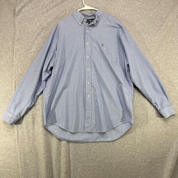 Ralph Lauren Shirt Mens Size Large Blake Long Sleeve Button Down Blue Chambray - Picture 1 of 11